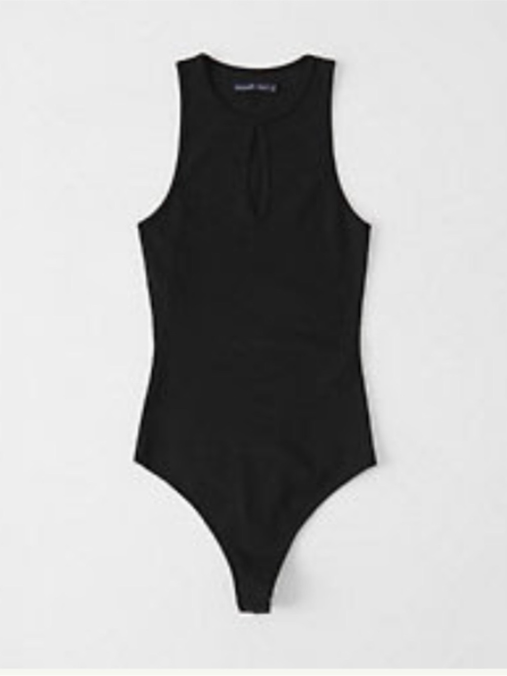 Abercrombie & Fitch Black Ribbed Keyhole Tank Bodysuit